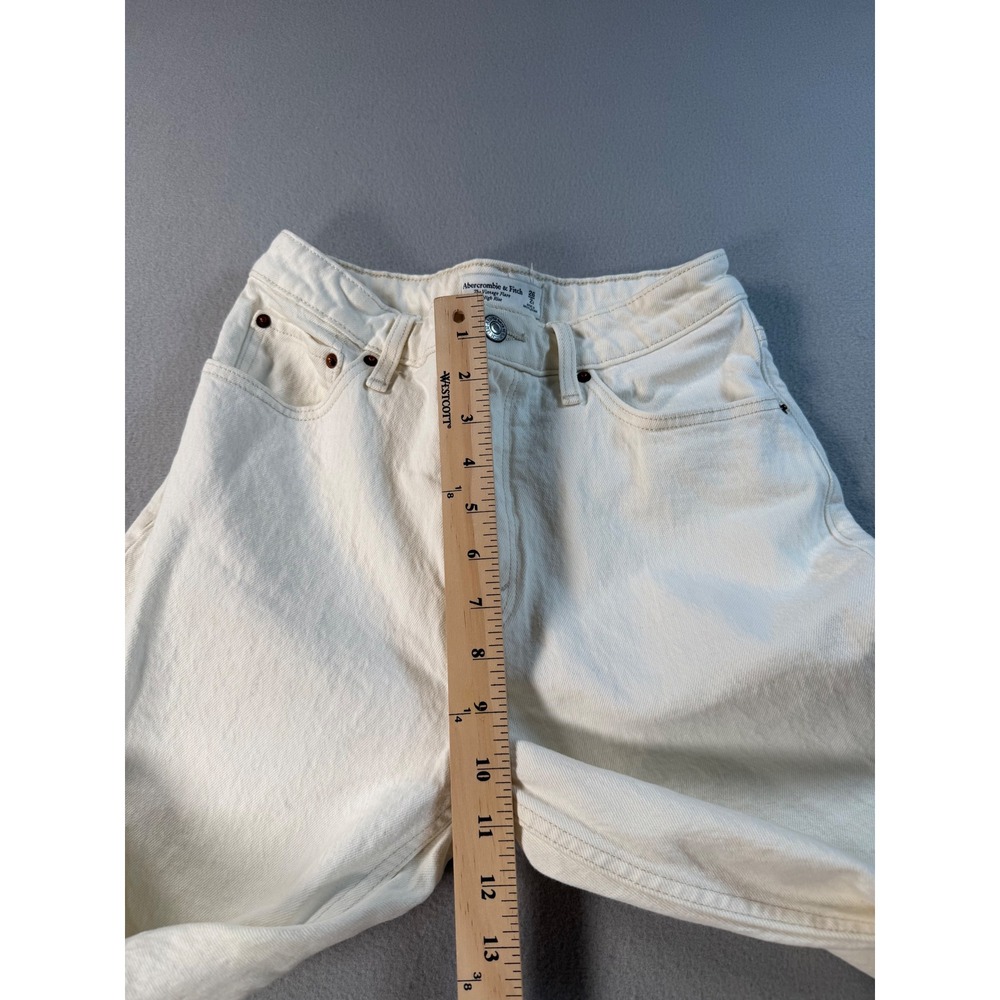 Abercrombie & Fitch Curve Love The Vintage Flare High Rise Jeans Cream 26 2S - Picture 3 of 9